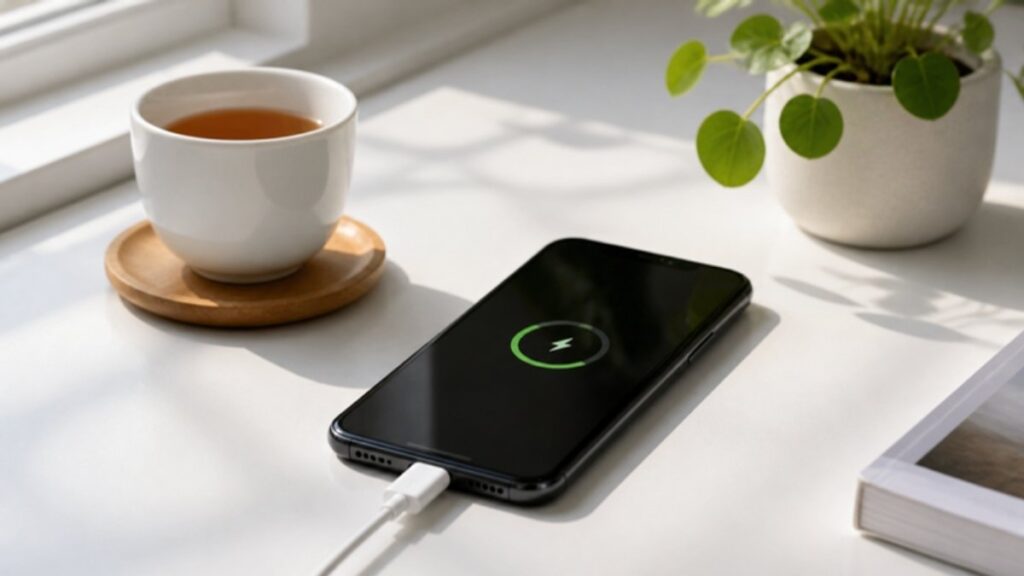 充電中のスマホ